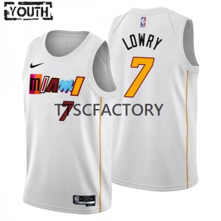 Dres Miami Heat Kyle Lowry 7 Nike 2022-23 City Edition Bijela Swingman - Dječji